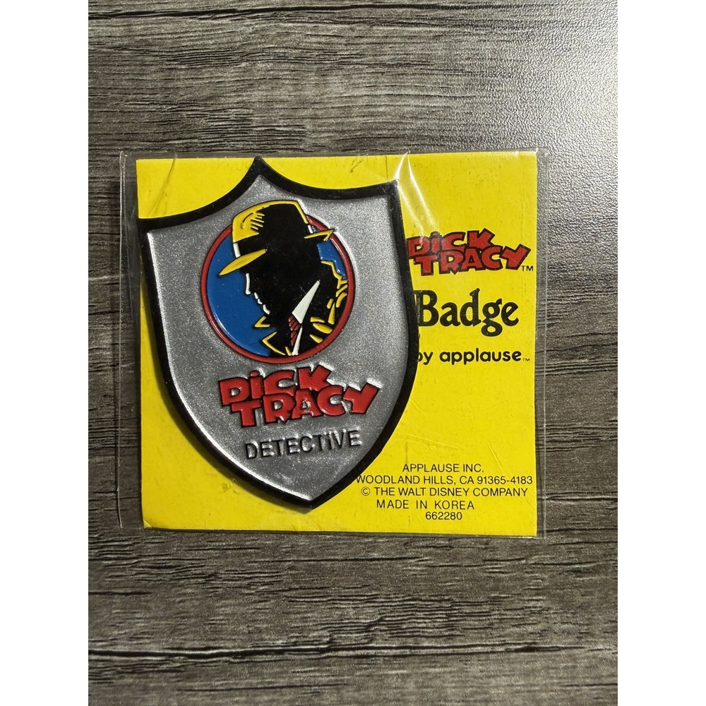 Vtg 90s Disney Applause Dick Tracy Detective Badge Collectible Pin New Sealed